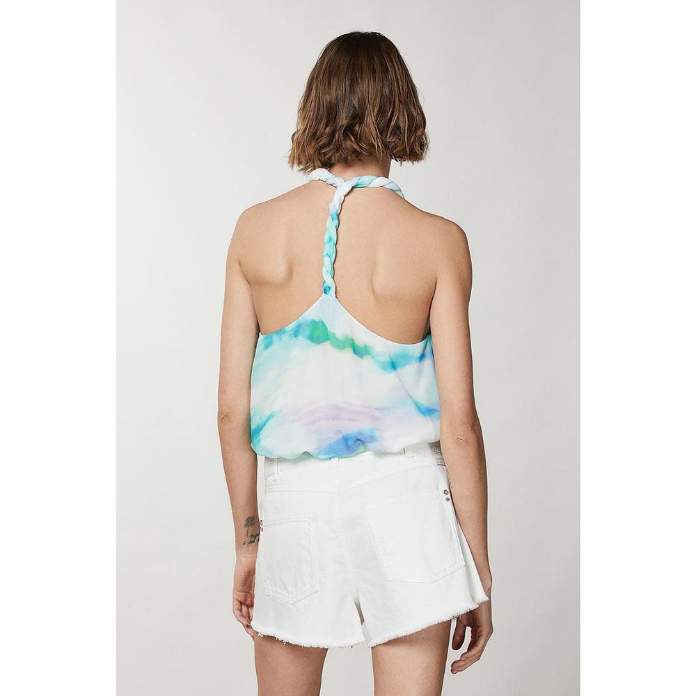 Turquoise Polyester Tank Tops