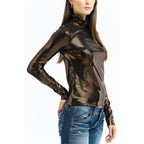Brown Acetate Blouse