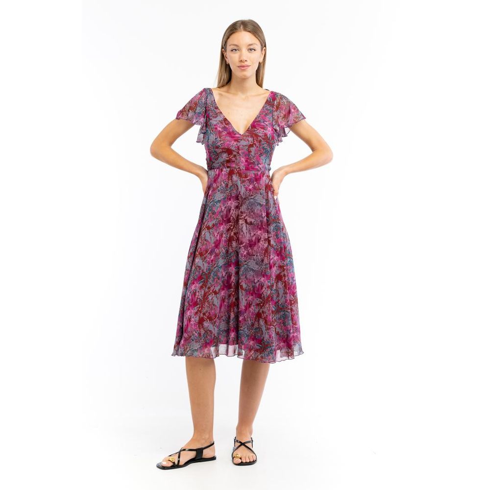 Purple Polyester Casual Dress