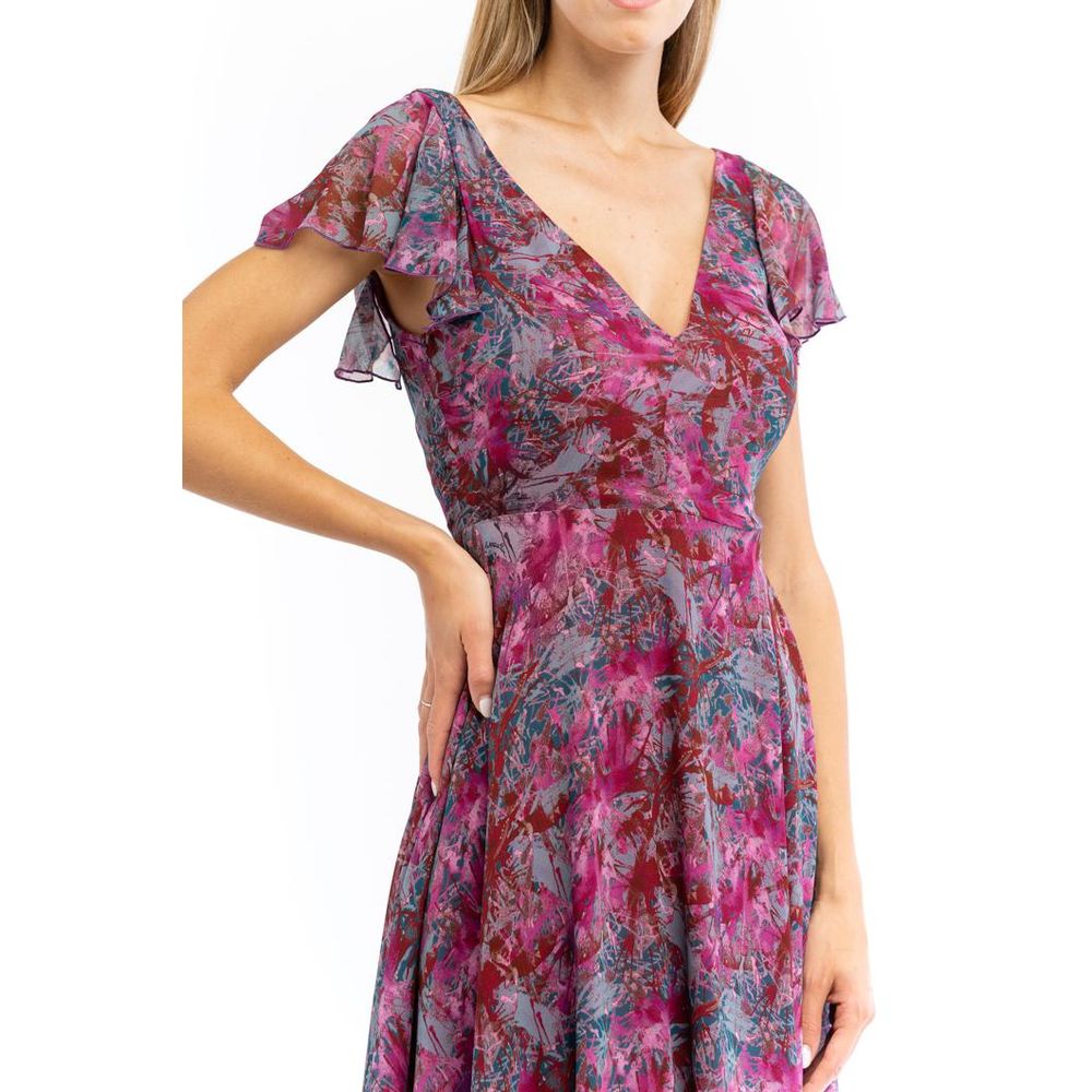 Purple Polyester Casual Dress