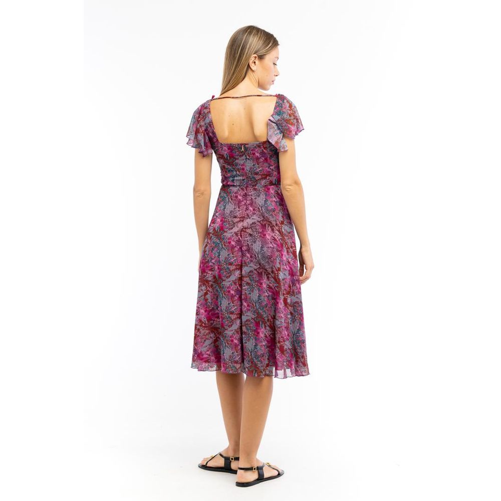 Purple Polyester Casual Dress