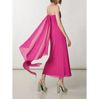 Fuchsia Polyester Casual Dress