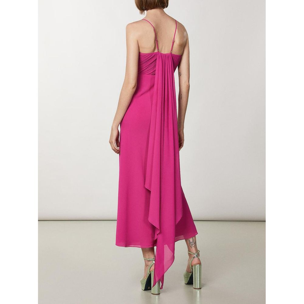 Fuchsia Polyester Casual Dress