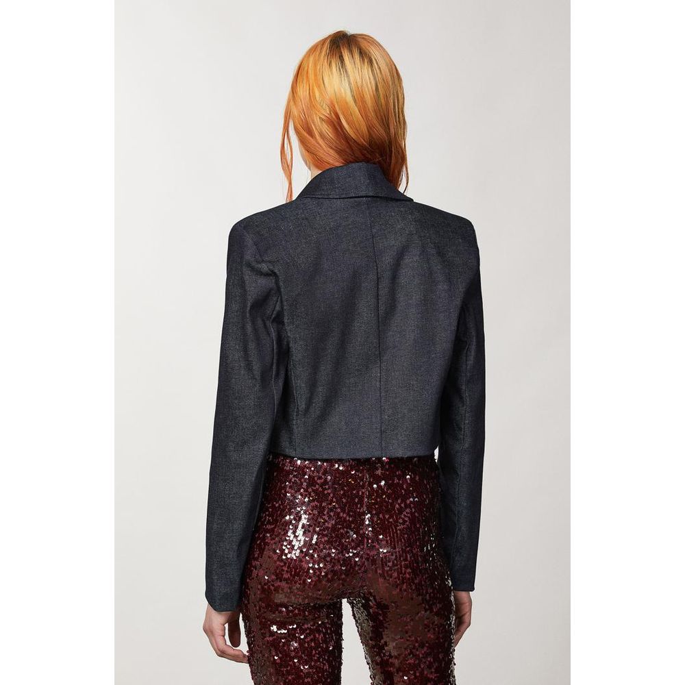 Navy Blue Cotton Blazer