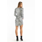 Silver Polyester Cocktail Dress