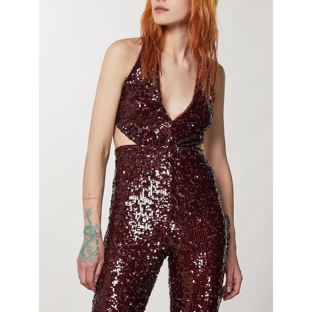 Red Polyester Jumpsuit