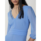 Blue Polyester Casual Dress