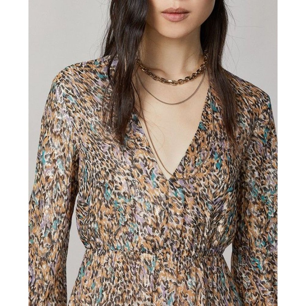 Gold Silk Casual Dress