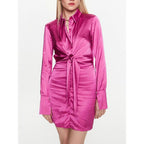 Purple Viscose Casual Dress