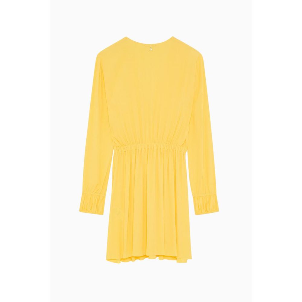 Yellow Viscose Casual Dress