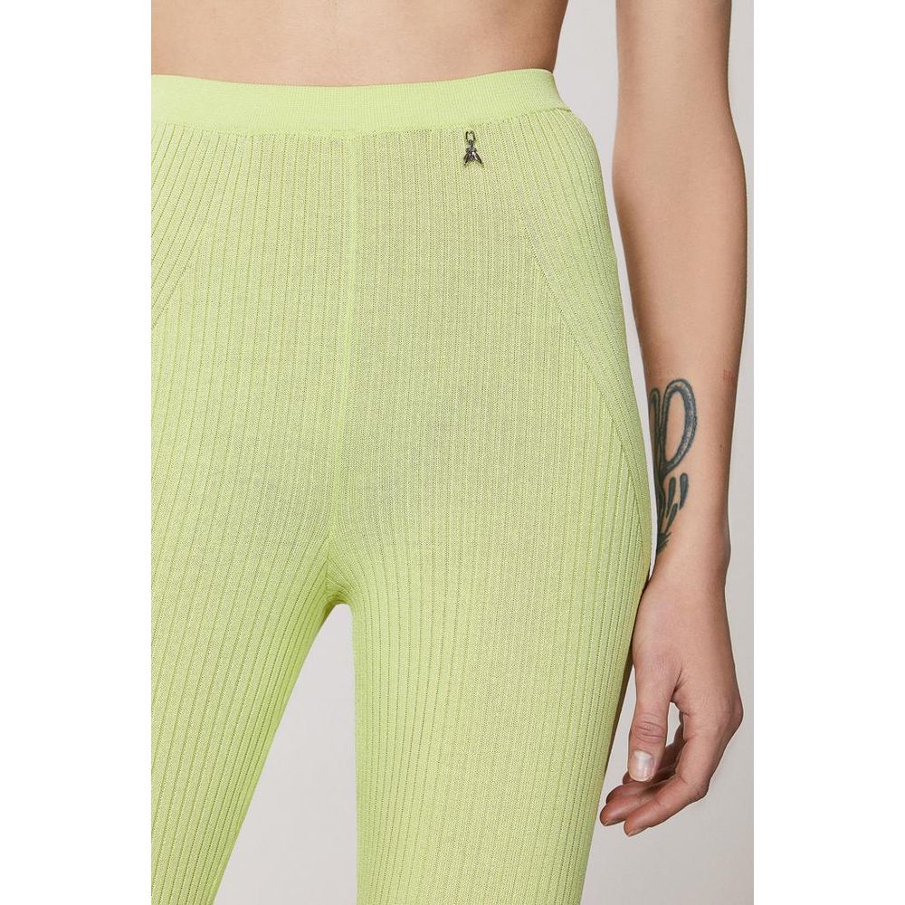 Yellow Viscose Casual Pants