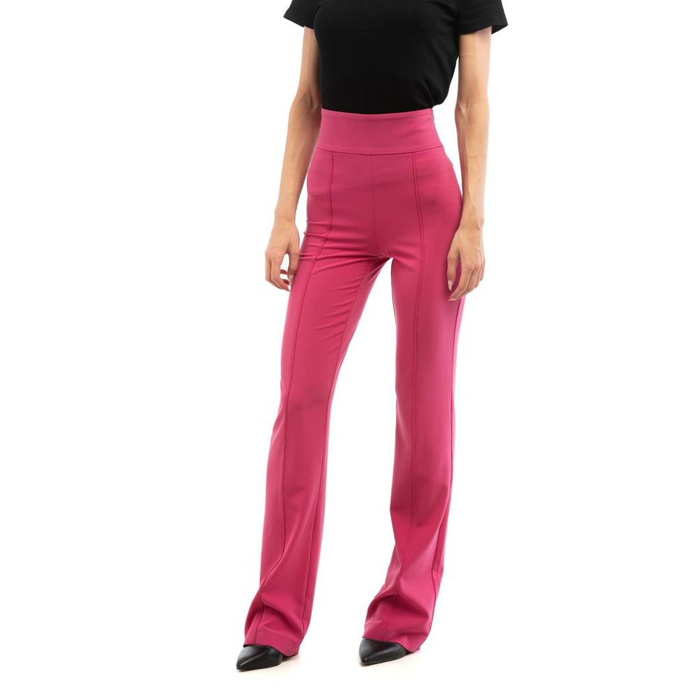 Fuchsia Polyester Casual Pants