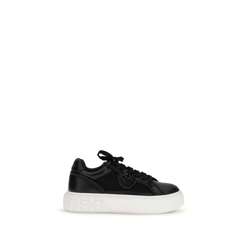 Black Calf Leather Bos Taurus Platform Sneakers