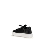 Black Calf Leather Bos Taurus Platform Sneakers
