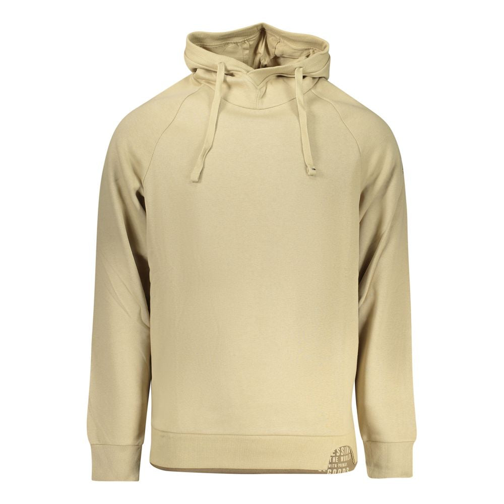Beige Cotton Men Sweatshirt