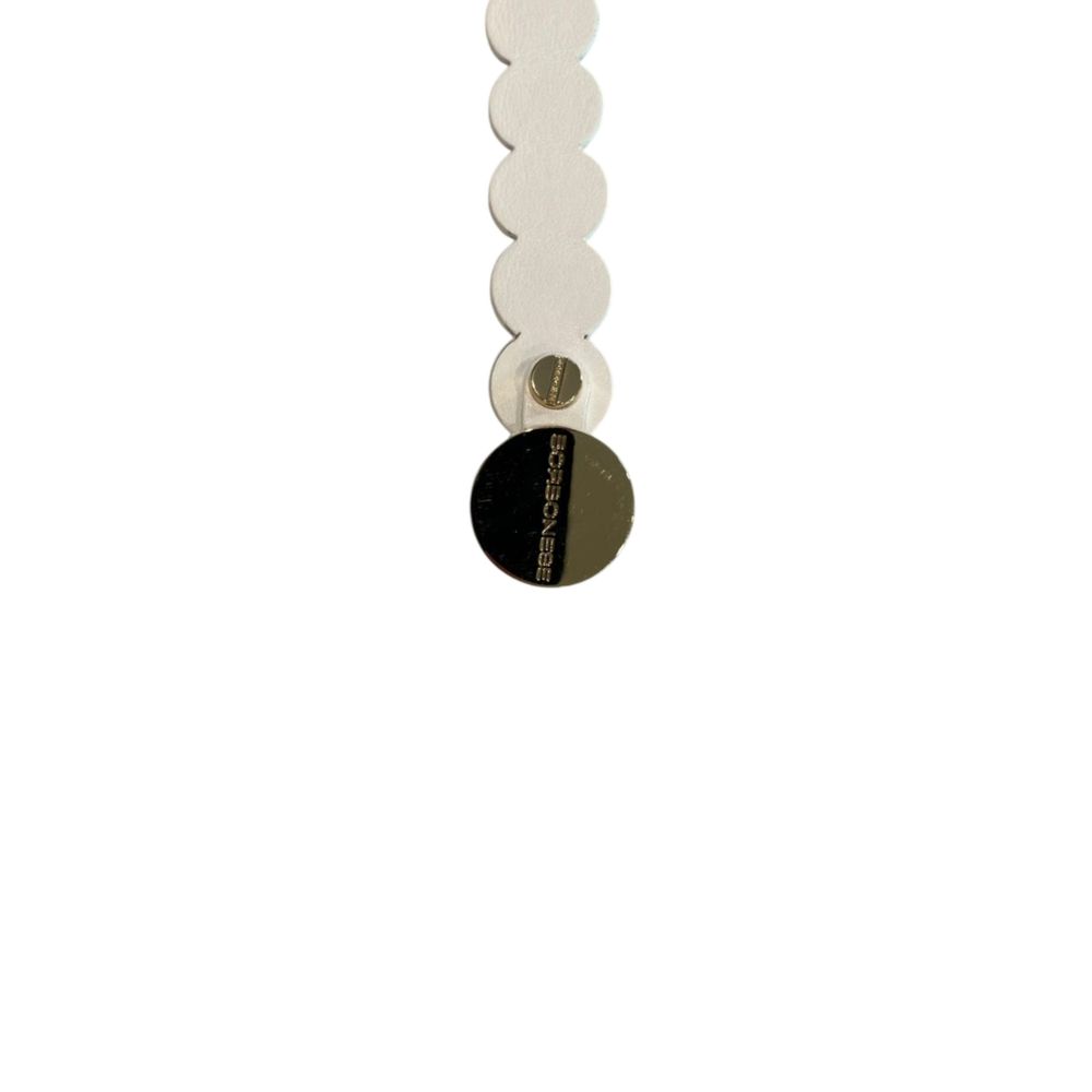 White Genuine Leather Women Belt