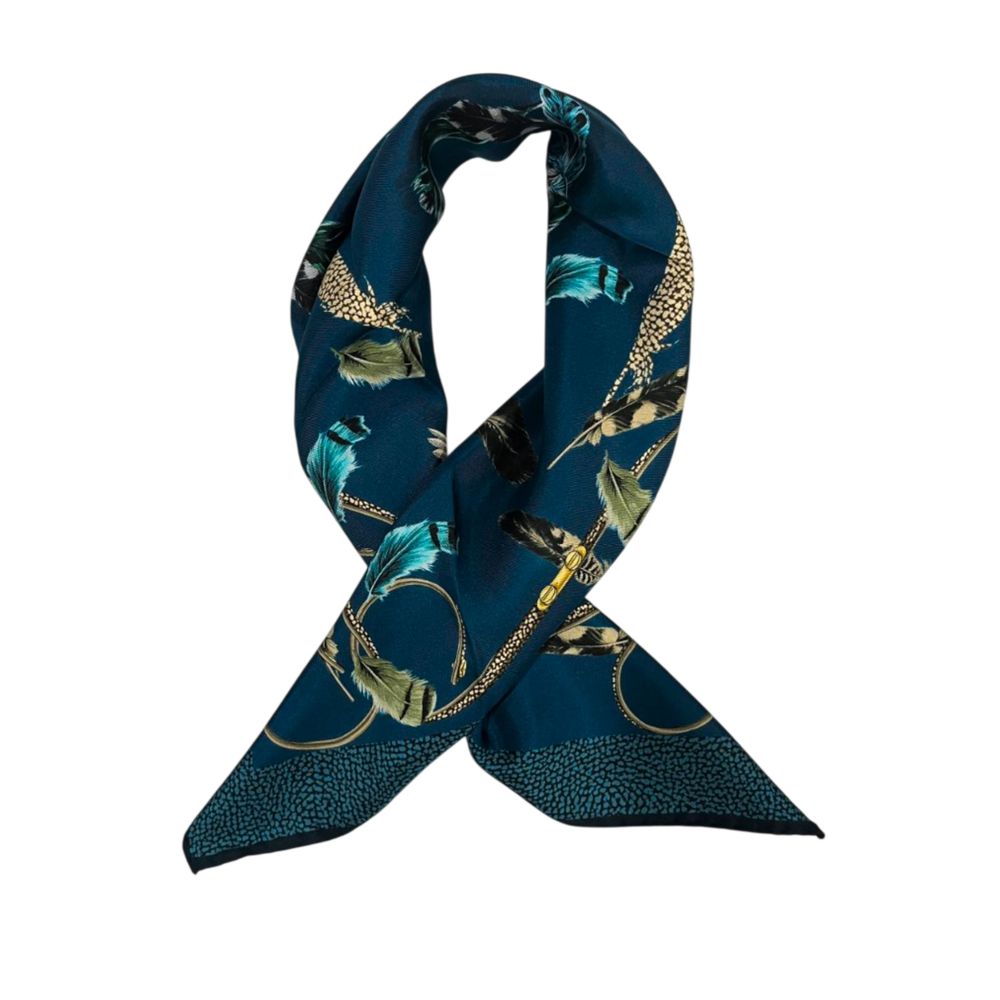 Blue Silk Women Scarf