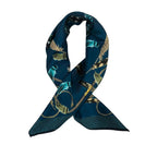 Blue Silk Women Scarf