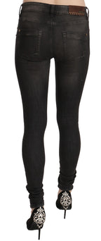 Cotton Black Washed Low Waist Skinny Denim Jeans