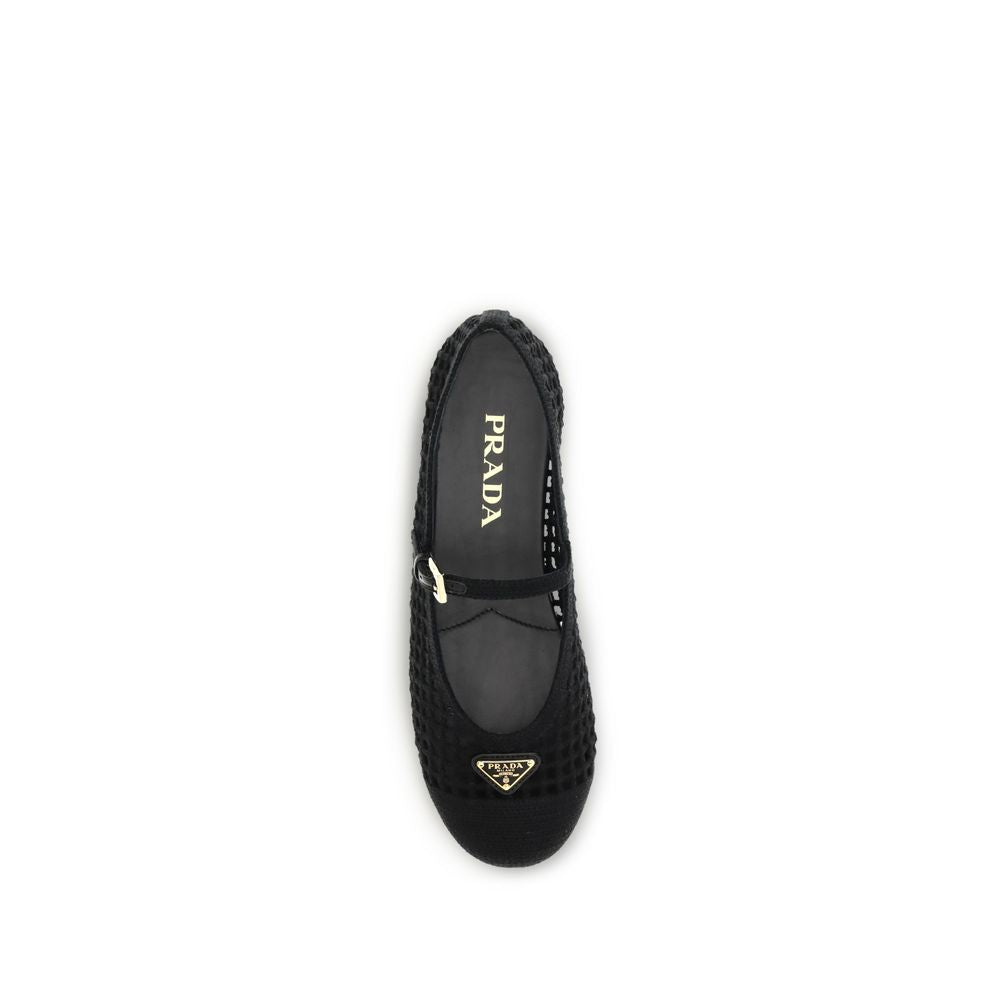 Black Cotton Ballet Flats