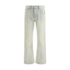Beige Cotton Bootcut Jeans