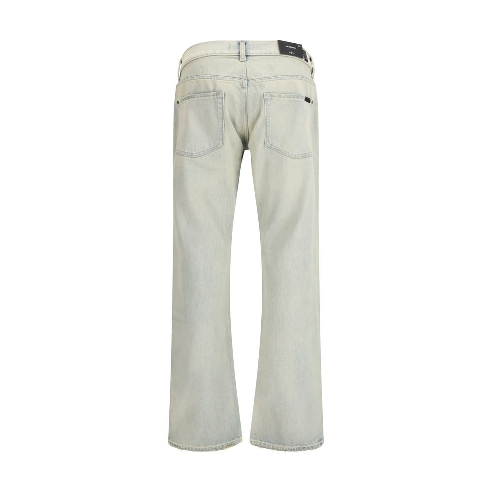 Beige Cotton Bootcut Jeans