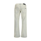 Beige Cotton Bootcut Jeans