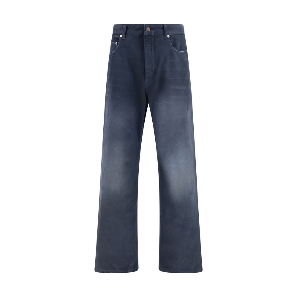 Blue Cotton Relaxed Fit Jeans