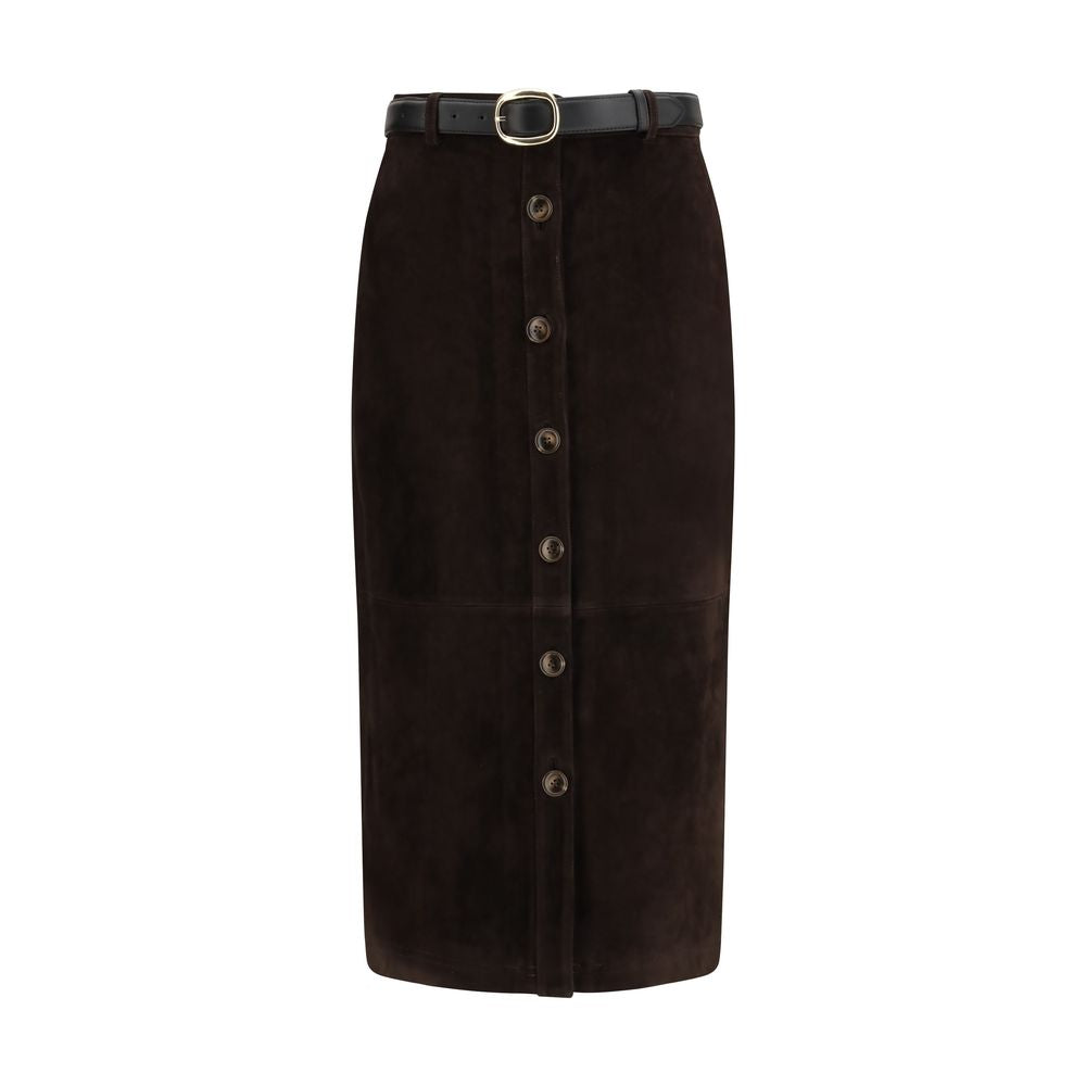 Brown Lamb Ovis Aries Aries Midi Skirt