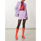 Purple Polyester Mini Skirt