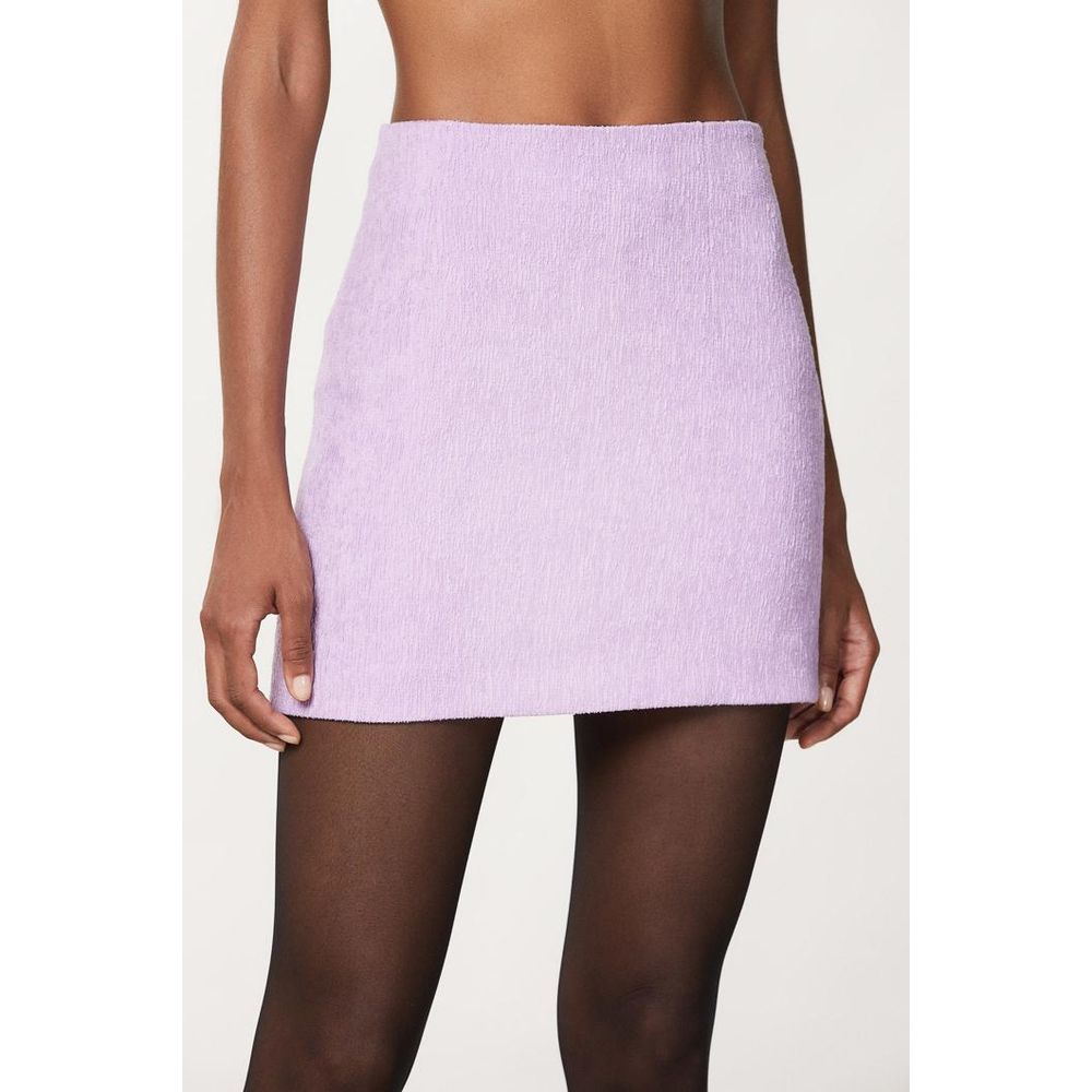 Purple Polyester Mini Skirt