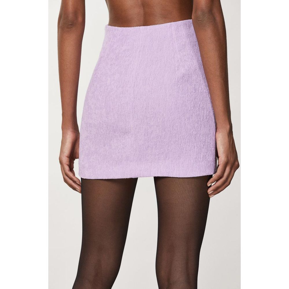 Purple Polyester Mini Skirt