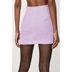 Purple Polyester Mini Skirt