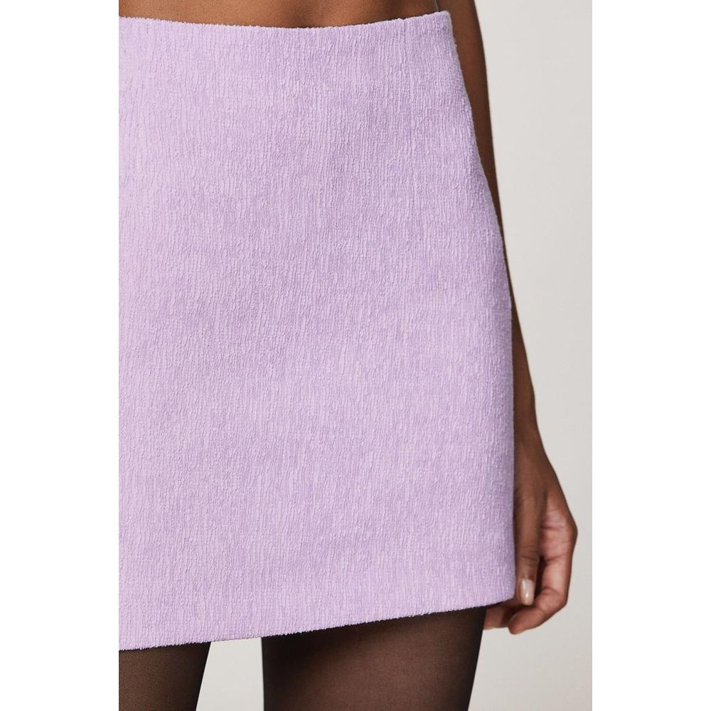 Purple Polyester Mini Skirt