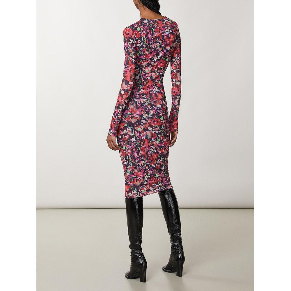 Red Polyester Casual Dress