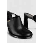 Black Calfskin Stiletto Heel Sandals