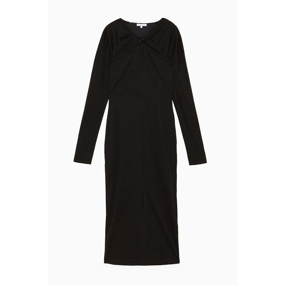 Black Wool Casual Dress
