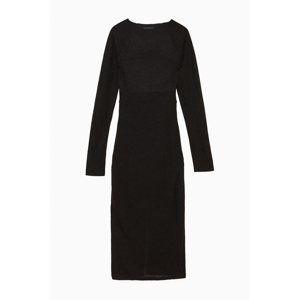 Black Wool Casual Dress