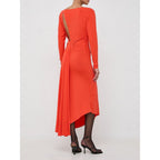 Orange Acetate Casual Dress