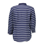 Blue Viscose Women Polo Shirt