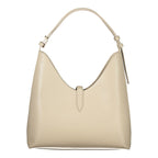 Beige Leather Women Handbag