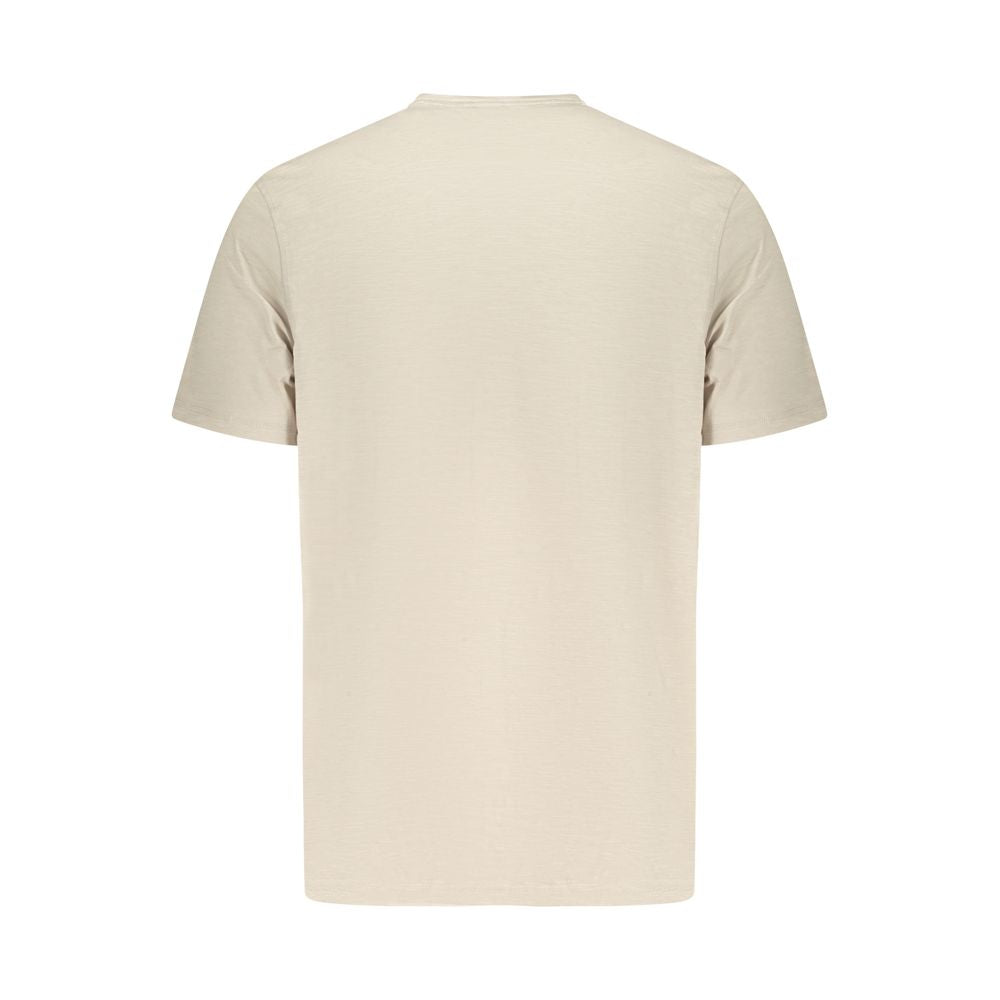 Beige Cotton Men T-Shirt