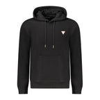 Black Cotton Men Sweatshirt Slim Fit Hooded
