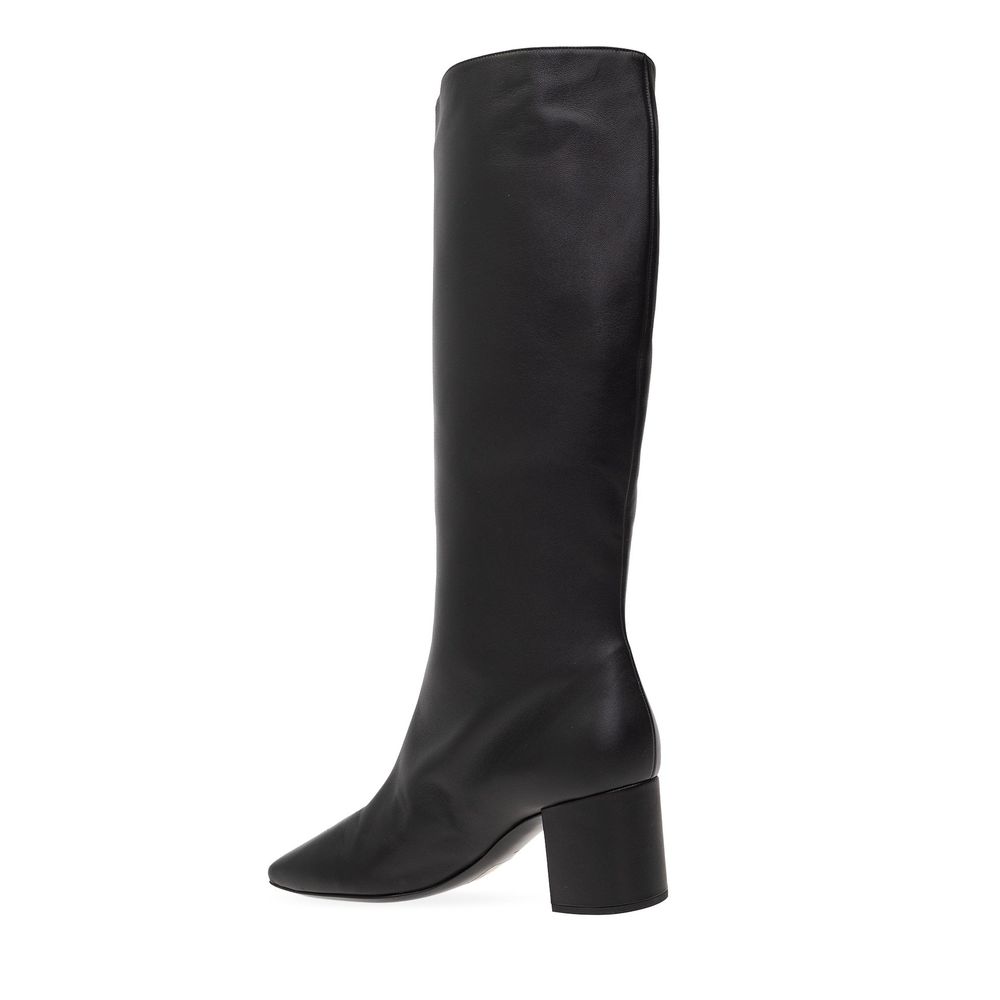 Black Calfskin High Heel Boots