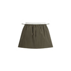 Bicolor Cotton Mini Skirt