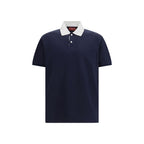 Blue Cotton Polo Shirt