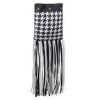 Black And White Leather And Textile Shoulder Bag