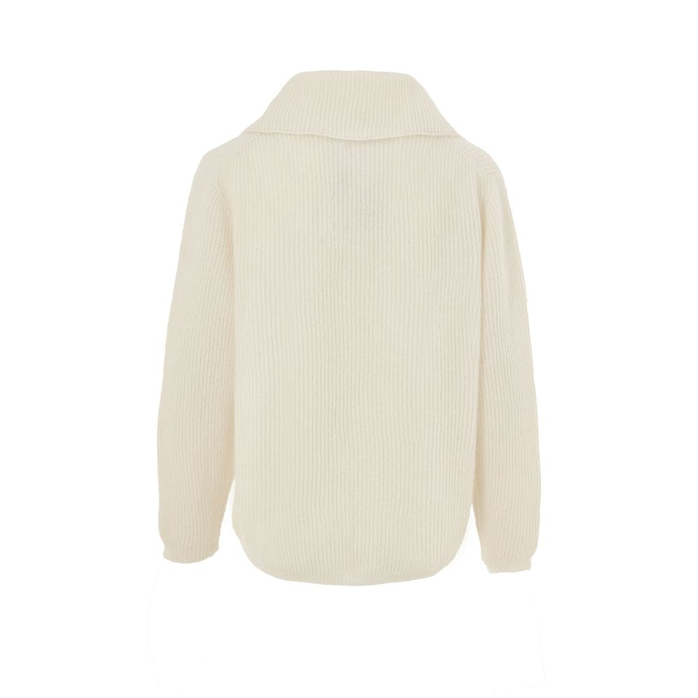 White Wool Polo Shirt