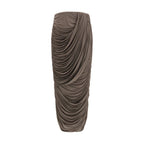 Brown Copper Midi Skirt