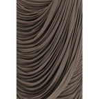 Brown Copper Midi Skirt